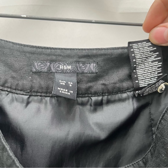 Black linen skirt - size 6 - H&M Goth - Emo lightweight - Picture 4 of 4